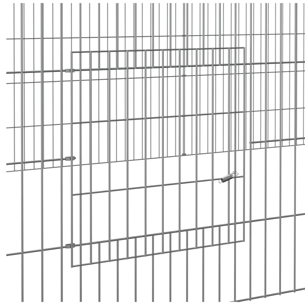 vidaXL 2-panels kaninbur 220x110x55 cm galvaniseret jern