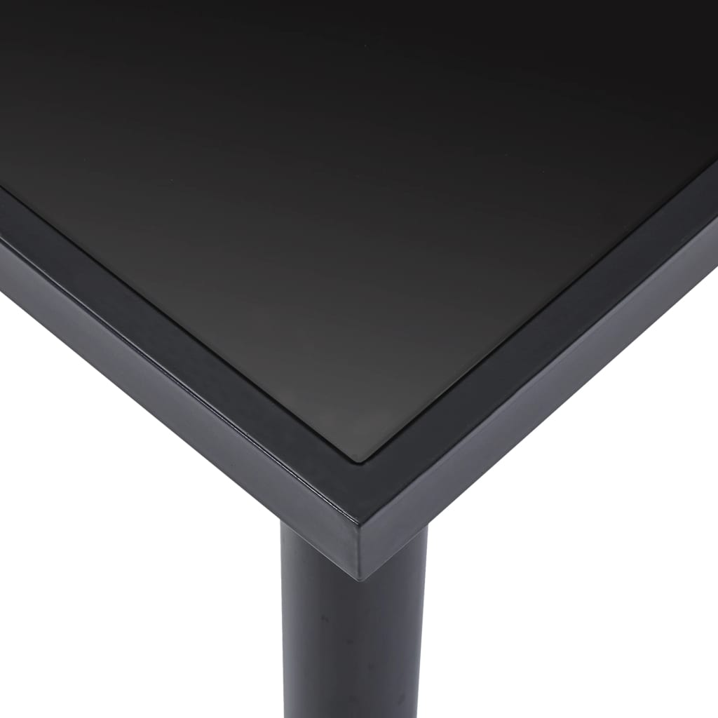 vidaXL spisebord 160 x 80 x 75 cm hærdet glas sort
