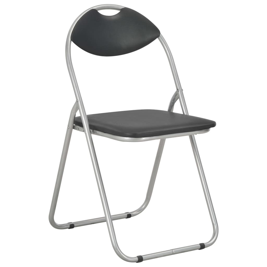vidaXL sammenklappelige spisebordsstole 2 stk. sort kunstlæder