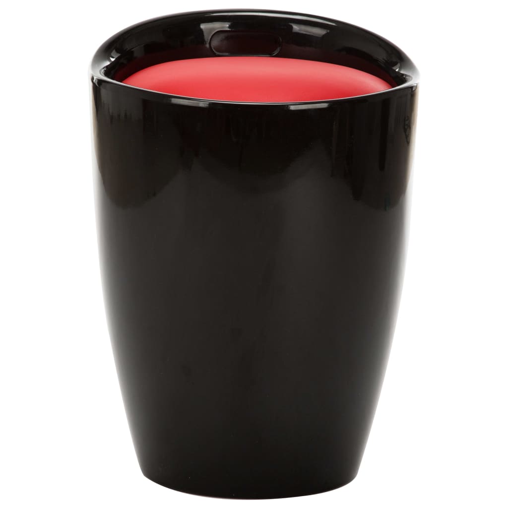 vidaXL opbevaringstaburet kunstlæder sort og rød