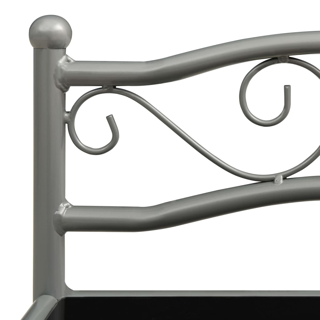 vidaXL sengeskab 43x33x65 cm metal og glas grå og sort