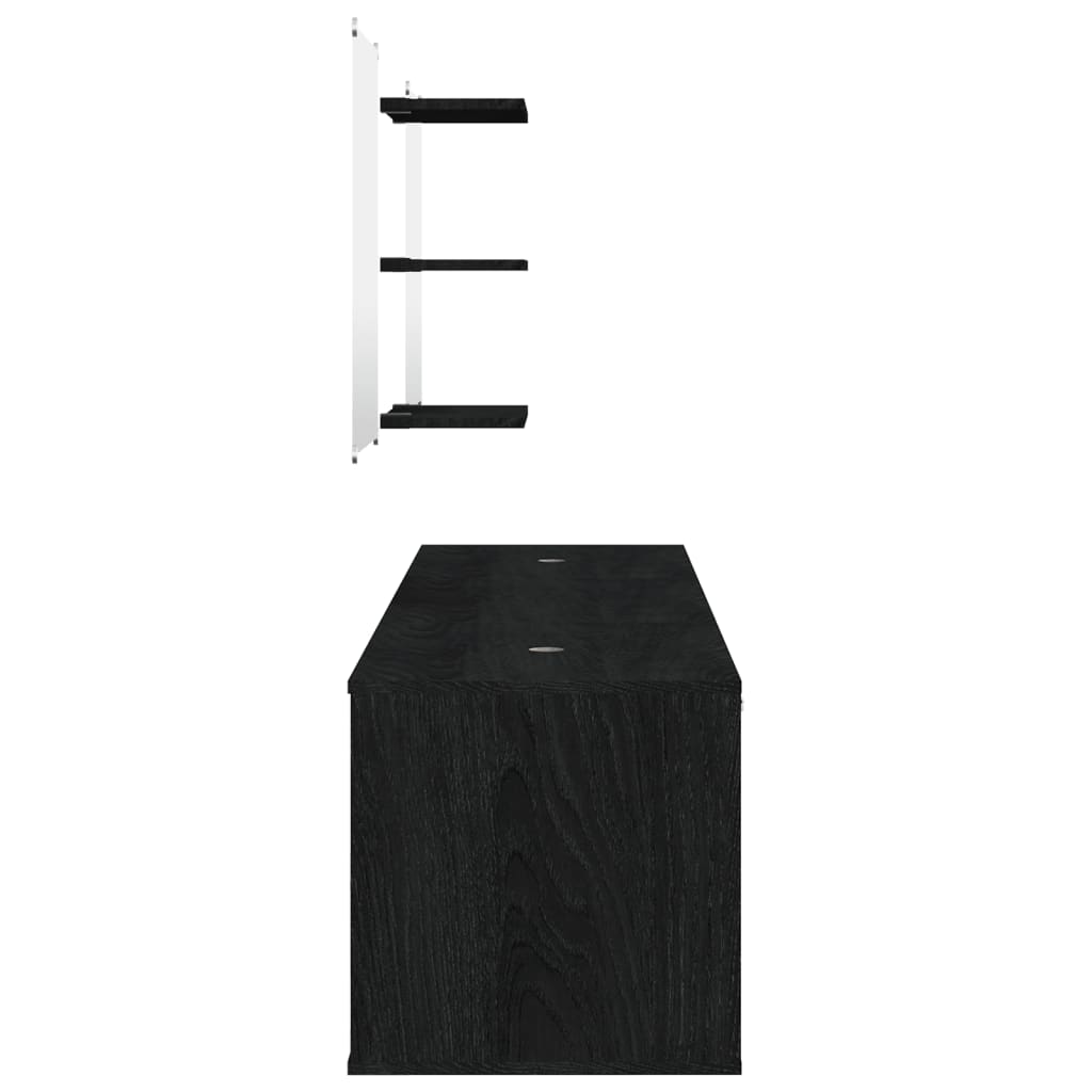 vidaXL møbelsæt til badeværelse 6 dele konstrueret træ sort