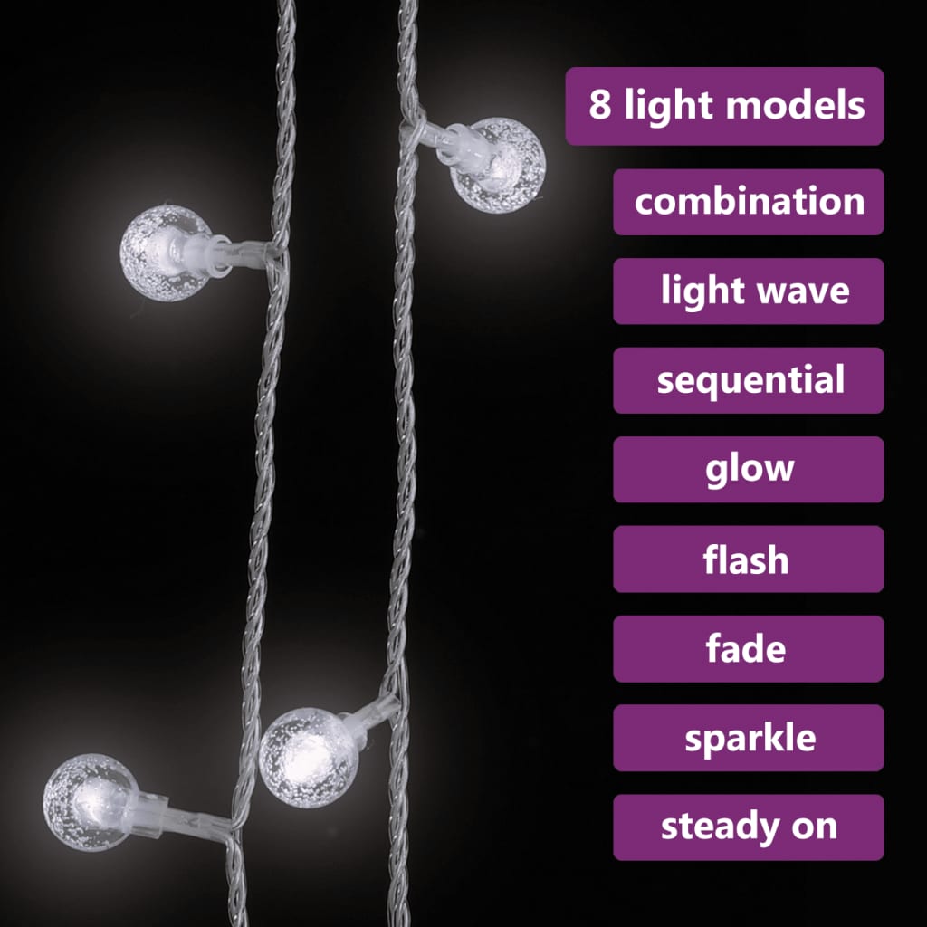 vidaXL fairy lights-lyskæder 40 m 400 LED'er 8 funktioner kold hvid