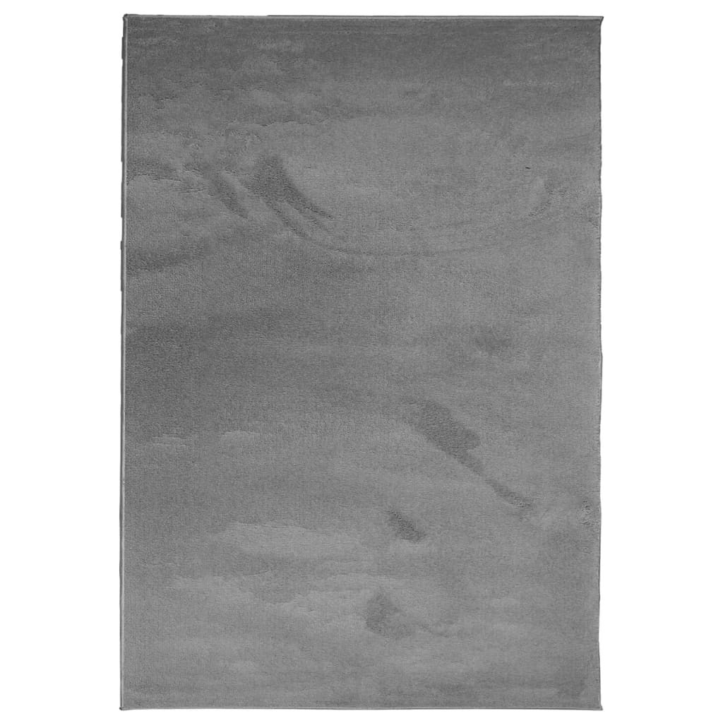 vidaXL gulvtæppe OVIEDO 140x200 cm kort luv antracitgrå
