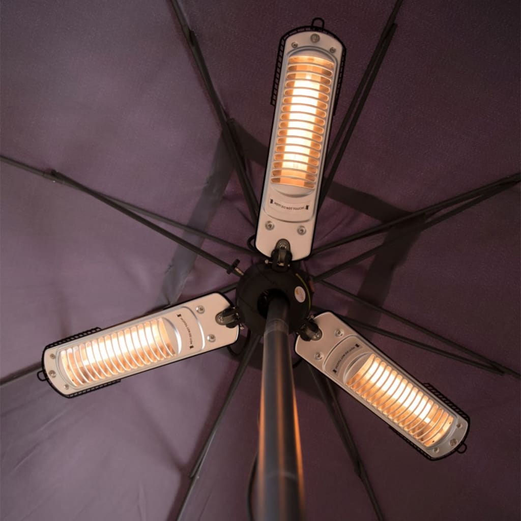 Sunred parasolvarmer 2000 W halogen sort og sølvfarvet PH10