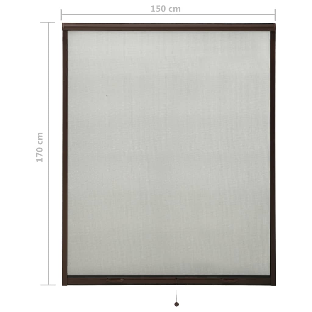 vidaXL nedrulleligt insektnet til vinduer 150x170 cm brun