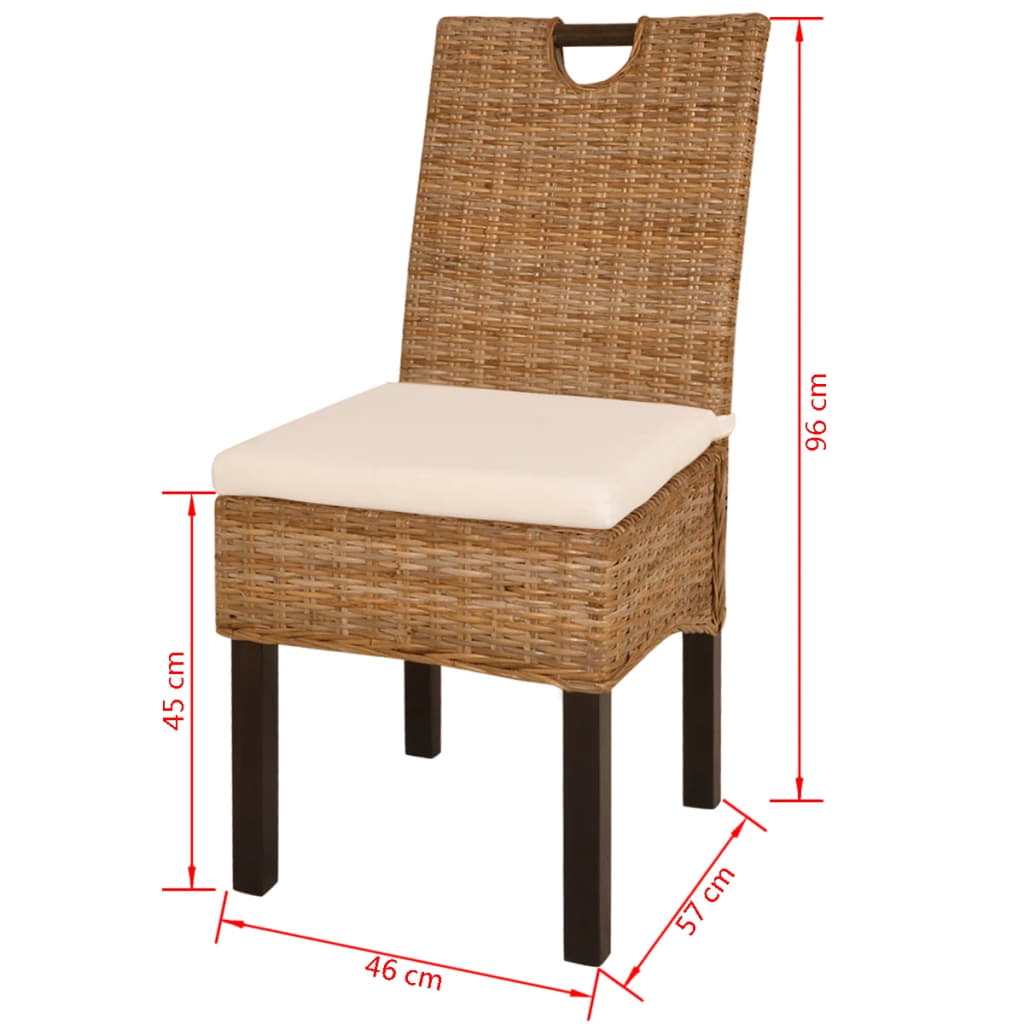 vidaXL spisebordsstole 2 stk. Kubu-rattan mangotræ