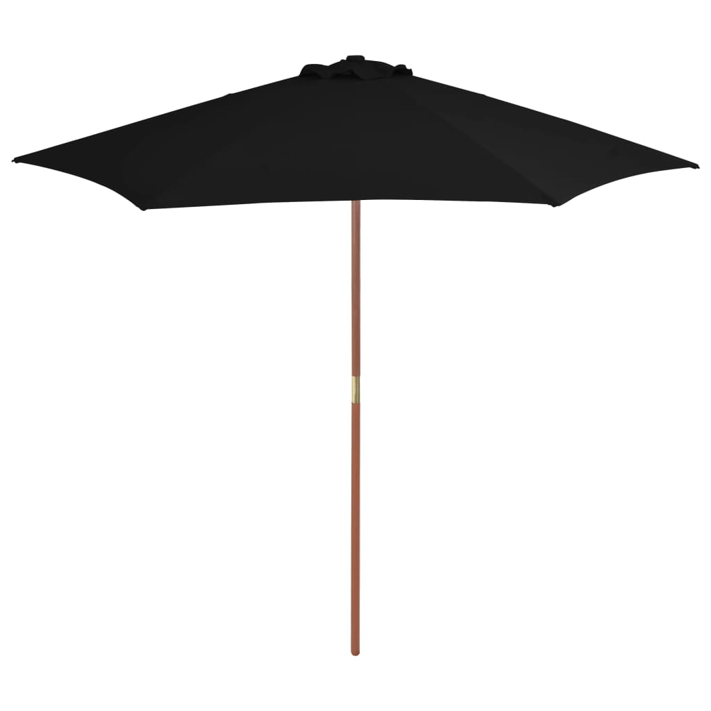 vidaXL parasol med træstang 270 cm sort