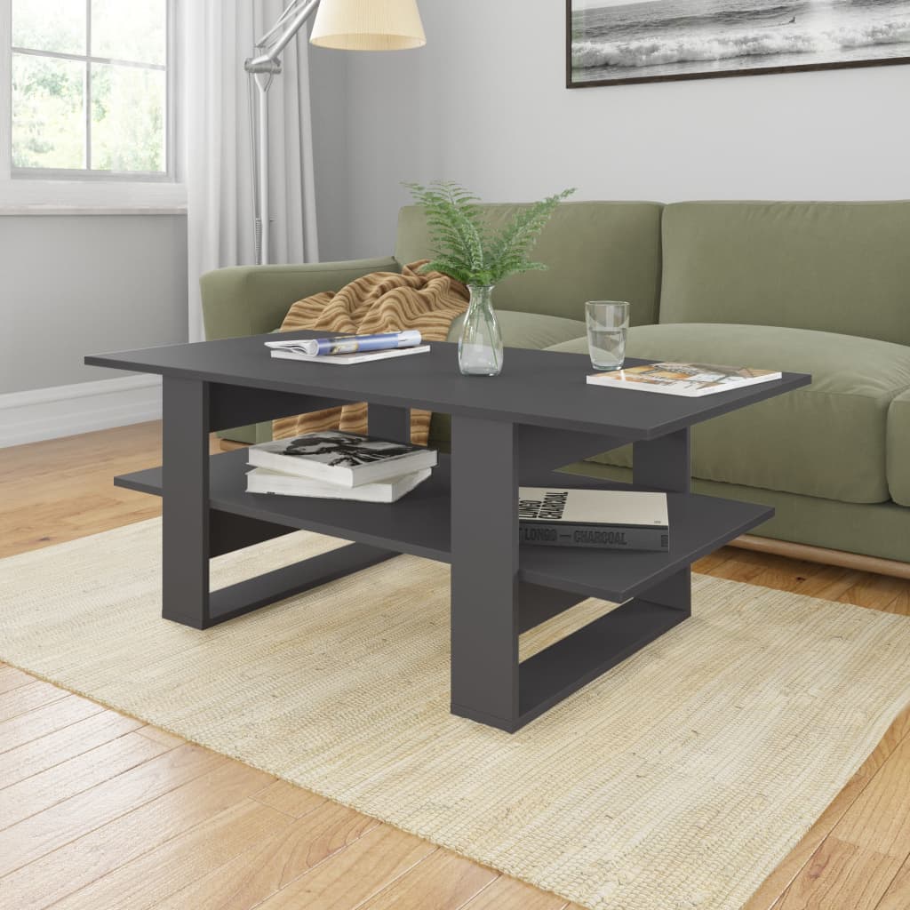 vidaXL sofabord 110x55x42 cm konstrueret træ grå