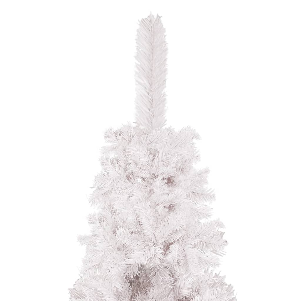 vidaXL smalt juletræ med lys og kuglesæt 120 cm hvid