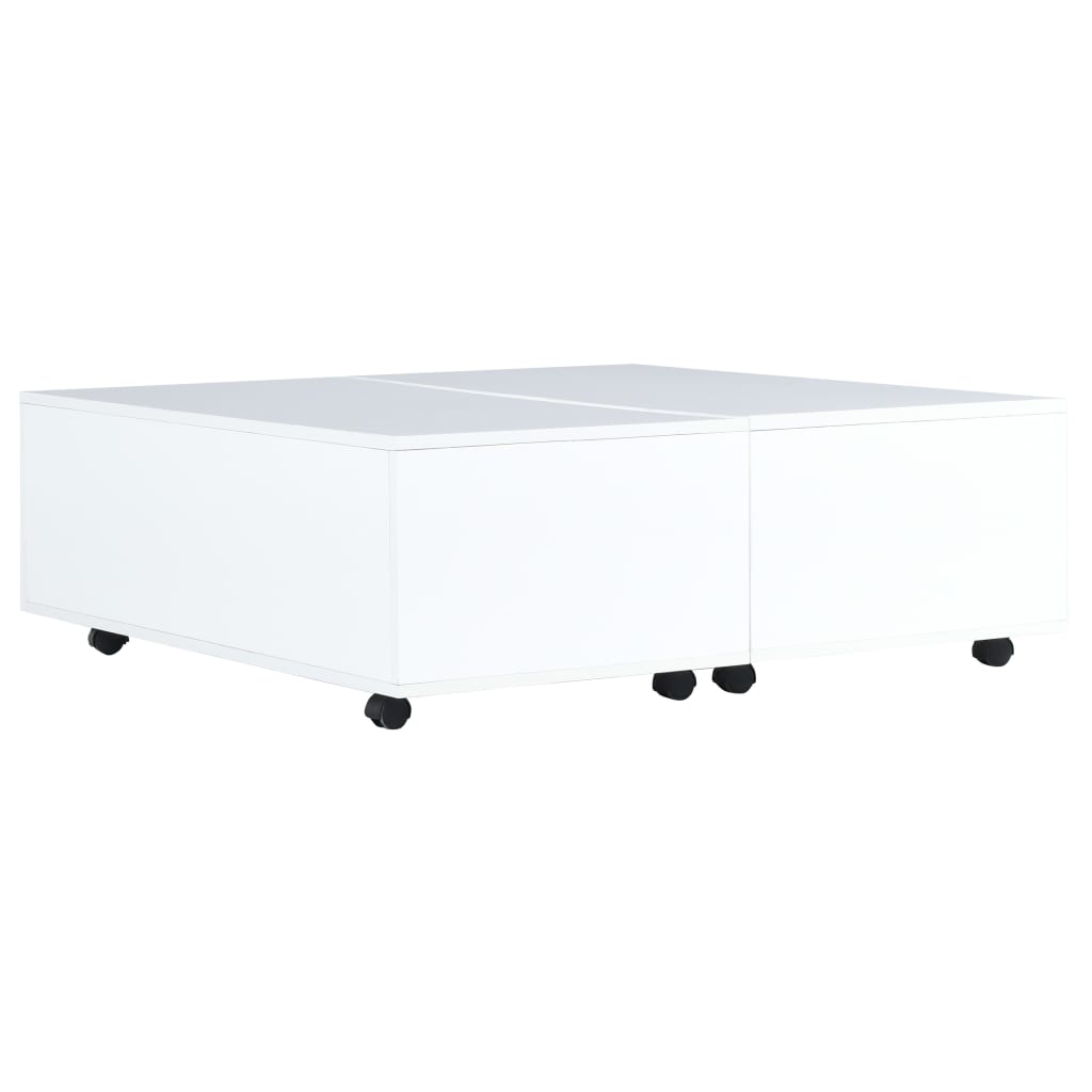 vidaXL sofabord 100x100x35 cm hvid højglans