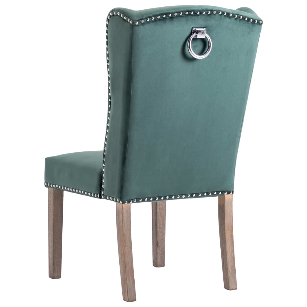 vidaXL spisebordsstole 6 stk. fløjl mørkegrøn