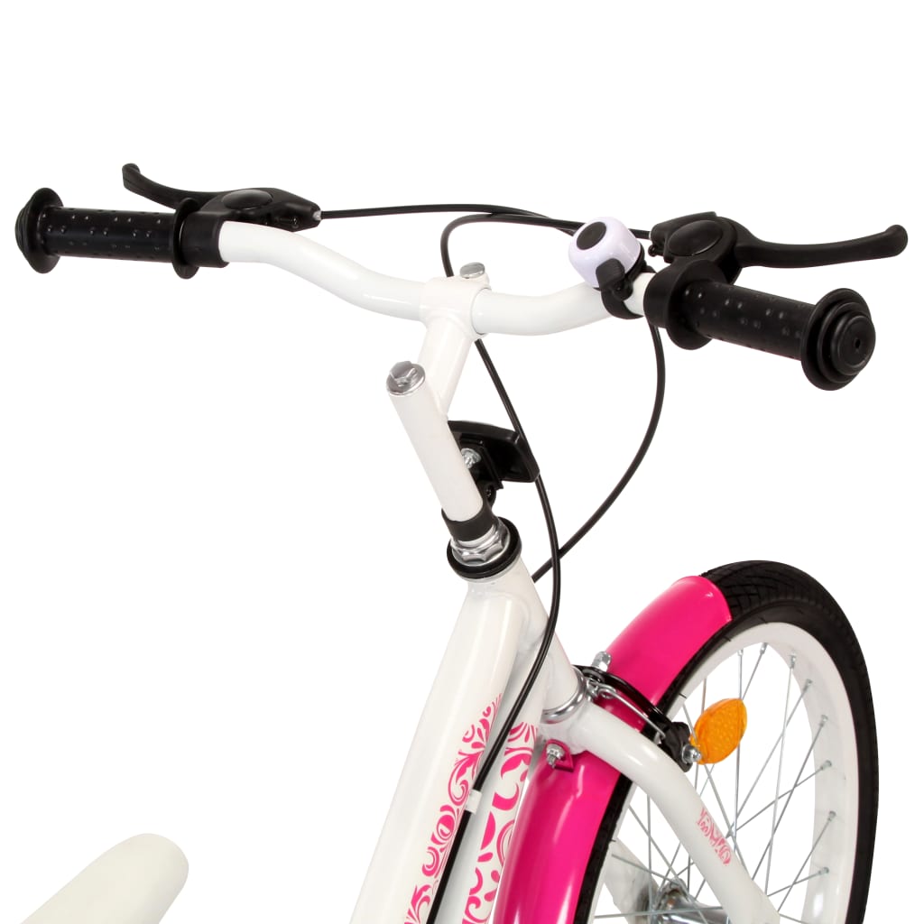 vidaXL børnecykel 18 tommer pink og hvid