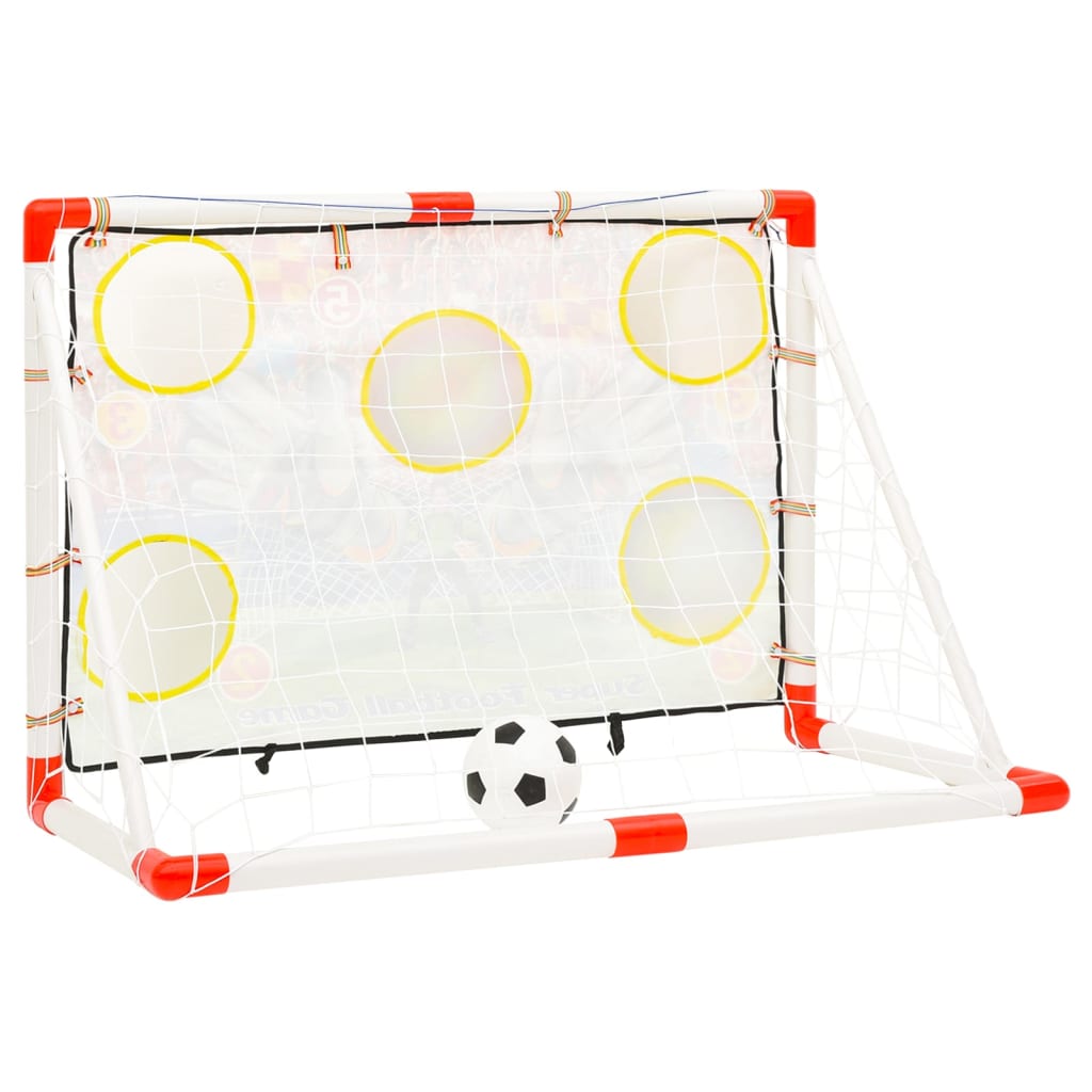 vidaXL fodboldmål med målvæg til børn 120x51x77,5 cm