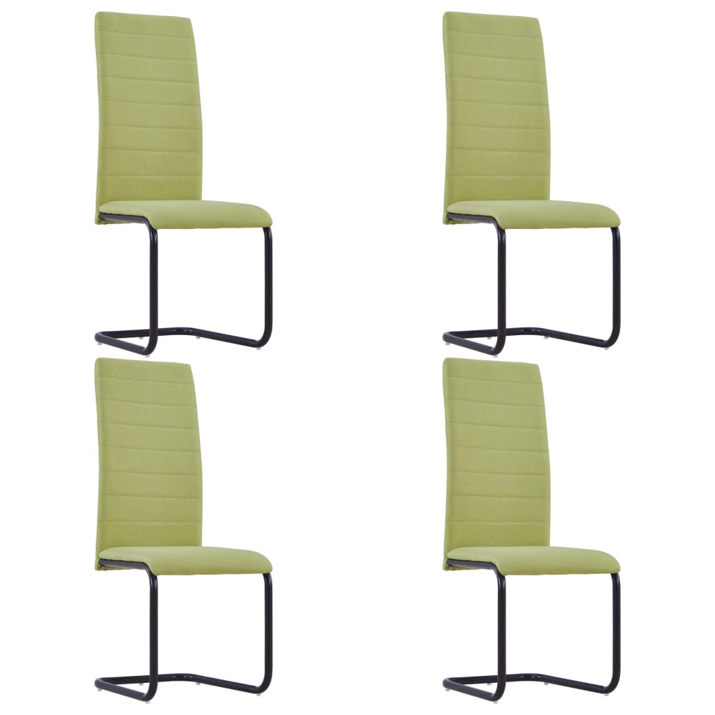 vidaXL spisebordsstole med cantilever 4 stk. stof grøn