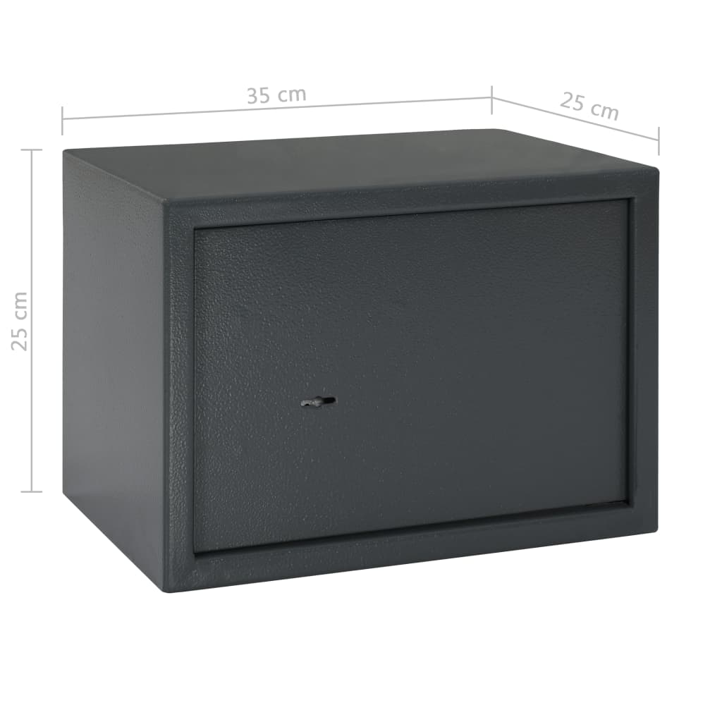 vidaXL mekanisk sikkerhedsboks stål 35 x 25 x 25 cm mørkegrå