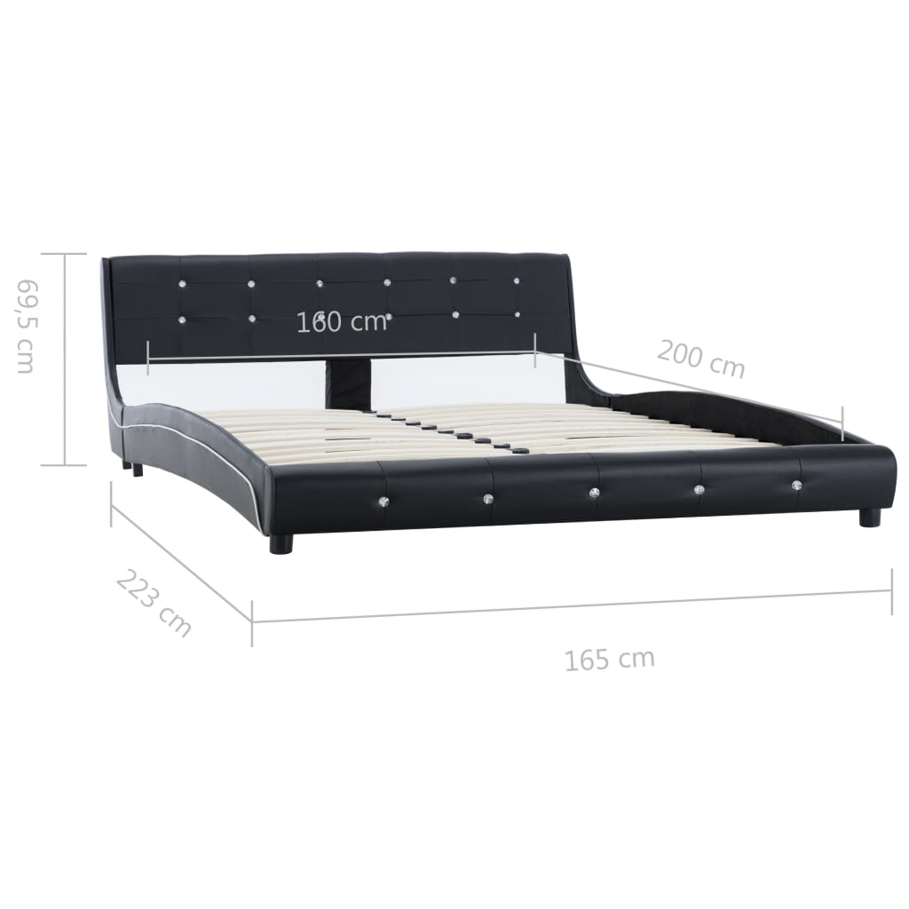 vidaXL sengestel 160x200 cm kunstlæder sort