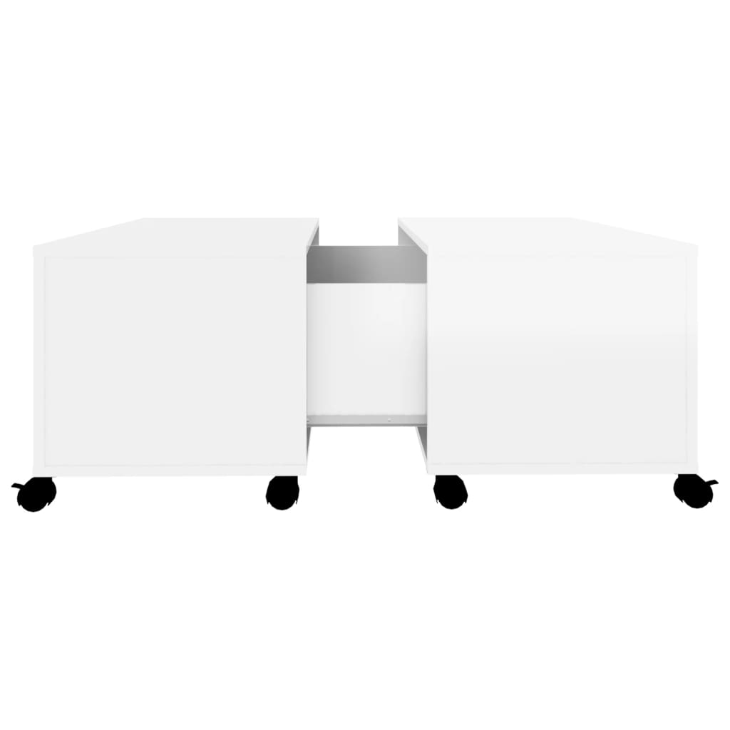 vidaXL sofabord 75x75x38 cm spånplade hvid højglans