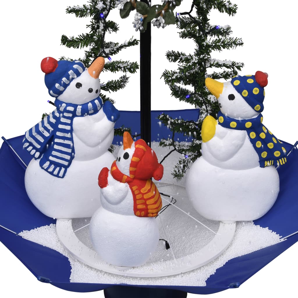 vidaXL juletræ med snefald paraplyfod 75 cm PVC blå