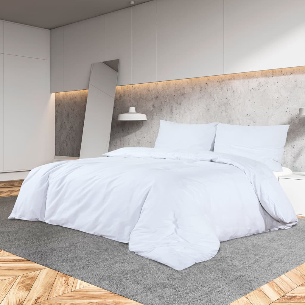 vidaXL sengetøj 140x200 cm bomuld hvid