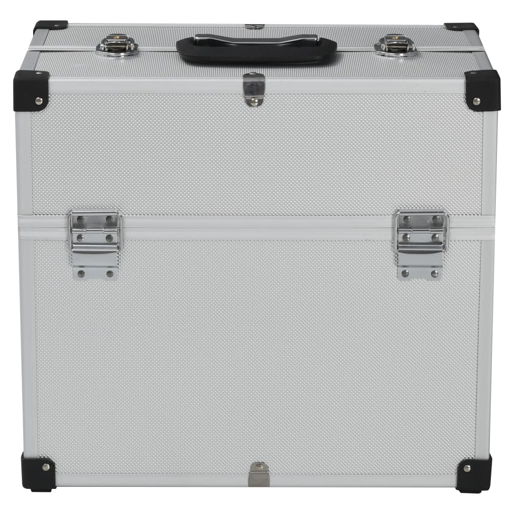 vidaXL værktøjskasse 38x22,5x34 cm sølvfarvet aluminium
