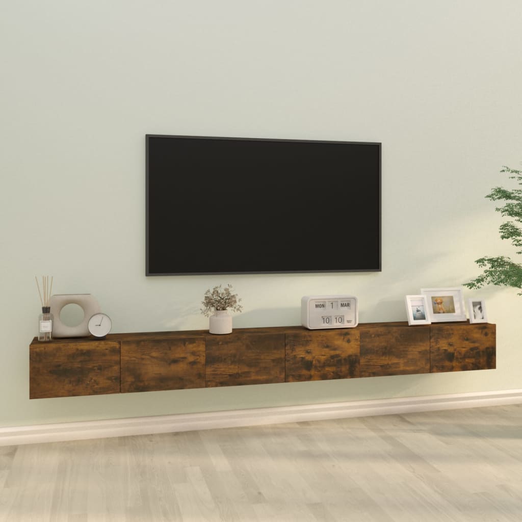 vidaXL tv-skabe 3 stk. konstrueret træ røget egetræsfarve