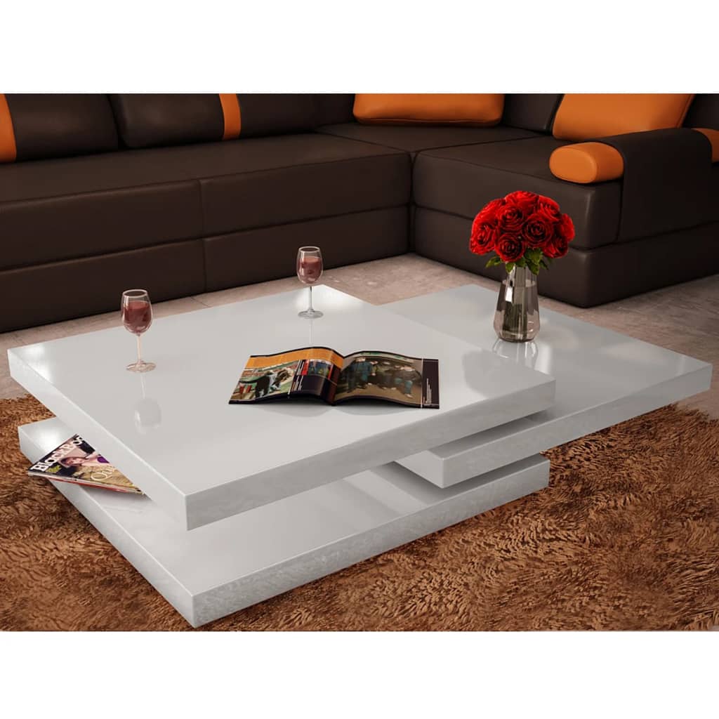 vidaXL sofabord 3 niveauer hvid højglans