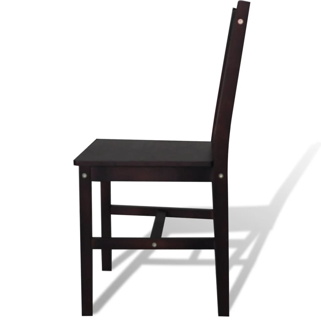 vidaXL spisebordsstole 2 stk. fyrretræ mørkebrun