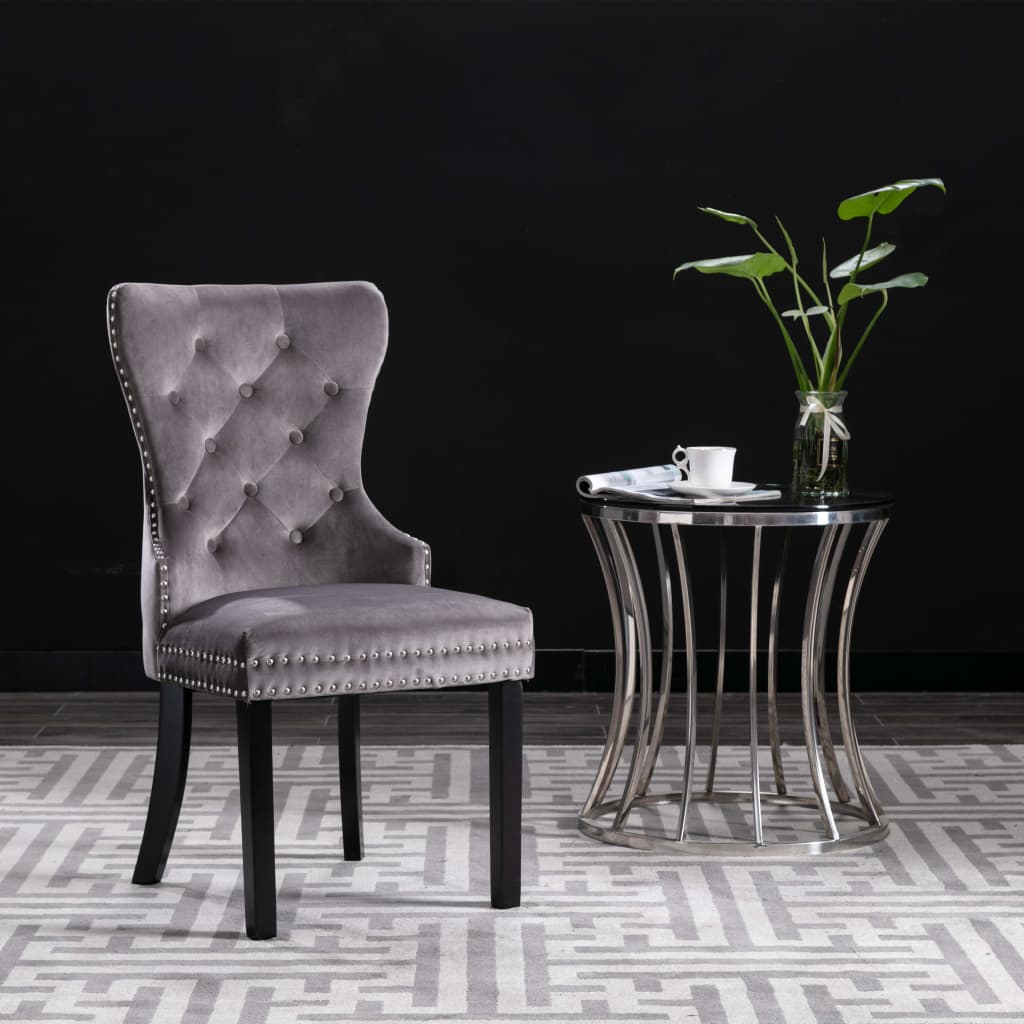 vidaXL spisebordsstole 6 stk. fløjl grå
