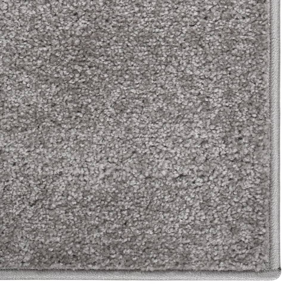 vidaXL gulvtæppe 120x170 cm kort luv grå
