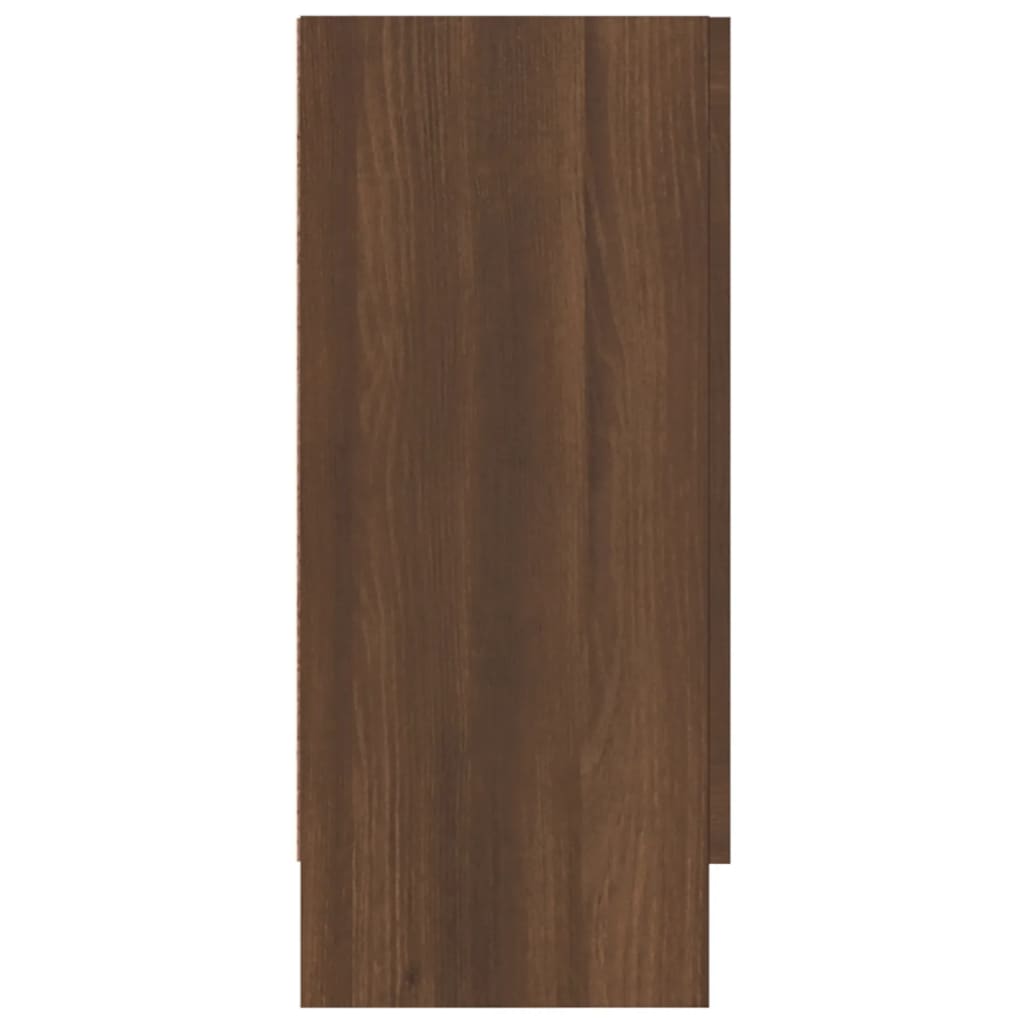 vidaXL vitrineskab 120x30,5x70 cm konstrueret træ brun egetræsfarve