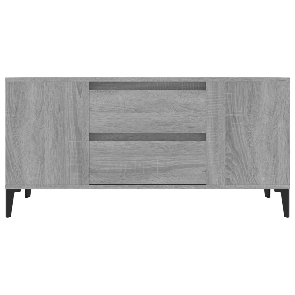 vidaXL tv-bord 102x44,5x50 cm konstrueret træ grå sonoma-eg