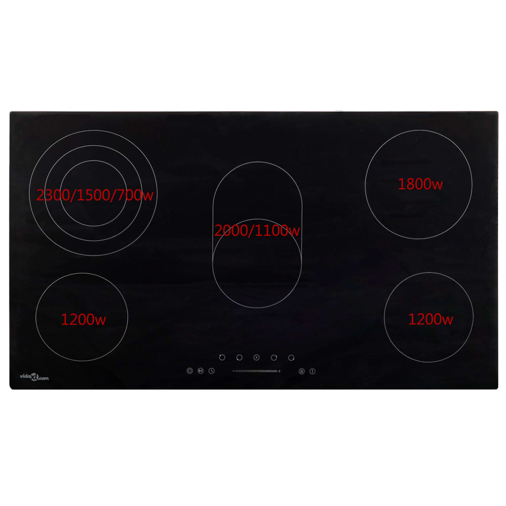vidaXL keramisk kogeplade med 5 brændere Touch Control 8500 W 77 cm