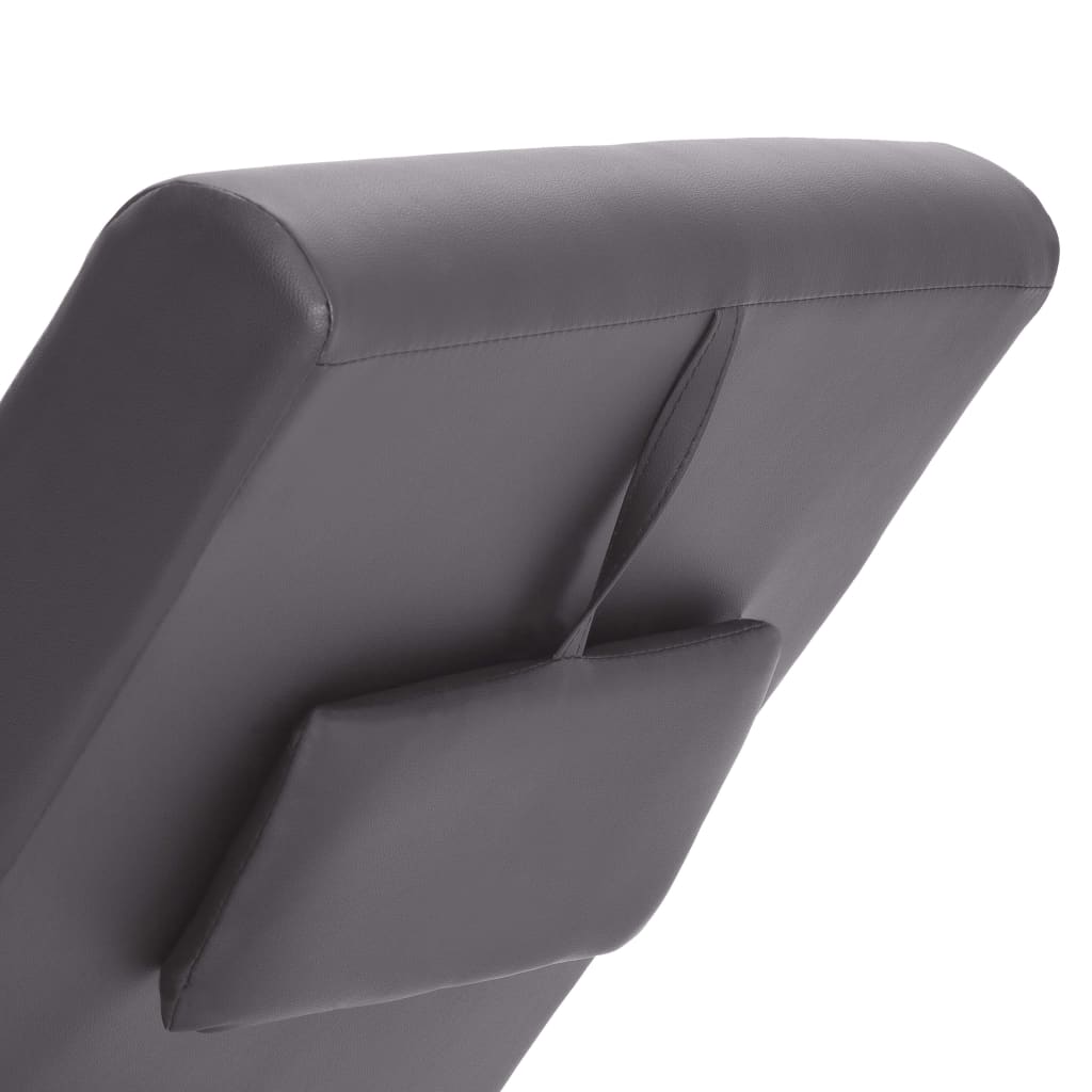 vidaXL chaiselong med massagefunktion og pude kunstlæder grå