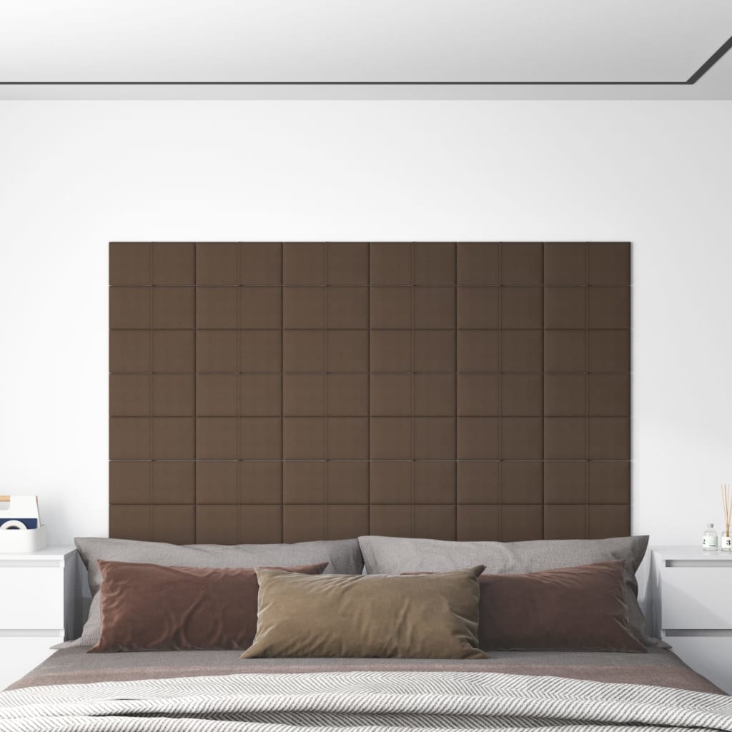 vidaXL vægpaneler 12 stk. 30x15 cm 0,54 m² stof brun