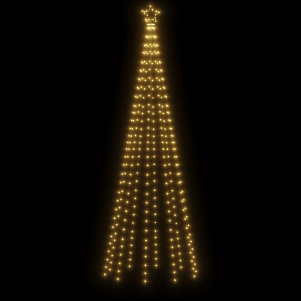 vidaXL juletræ med spyd 310 LED'er 300 cm varmt hvidt lys