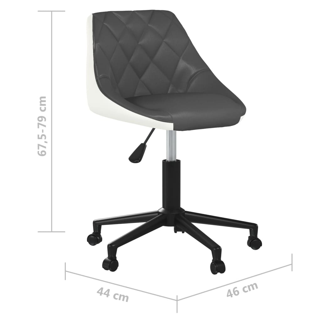 vidaXL drejelige spisebordsstole 6 stk. kunstlæder grå og hvid