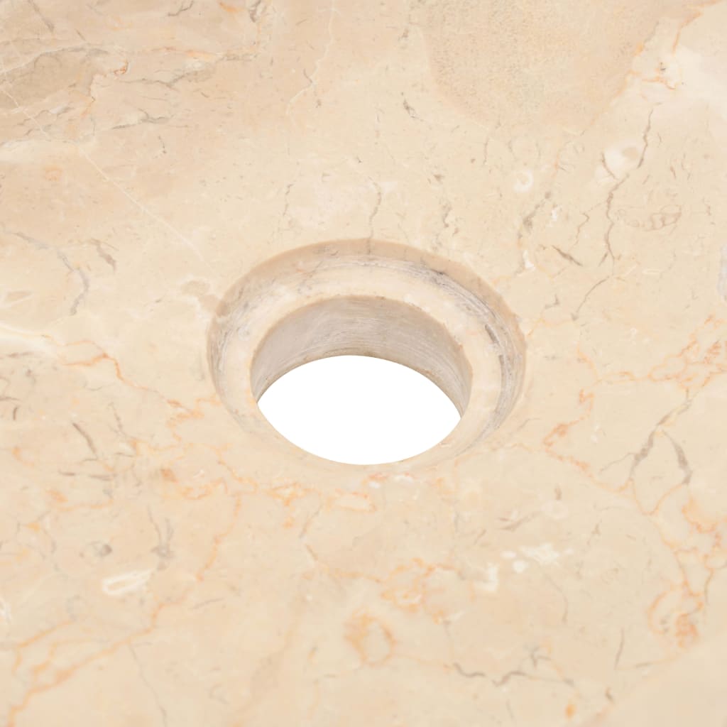 vidaXL håndvask 45x30x12 cm marmor cremefarvet højglans