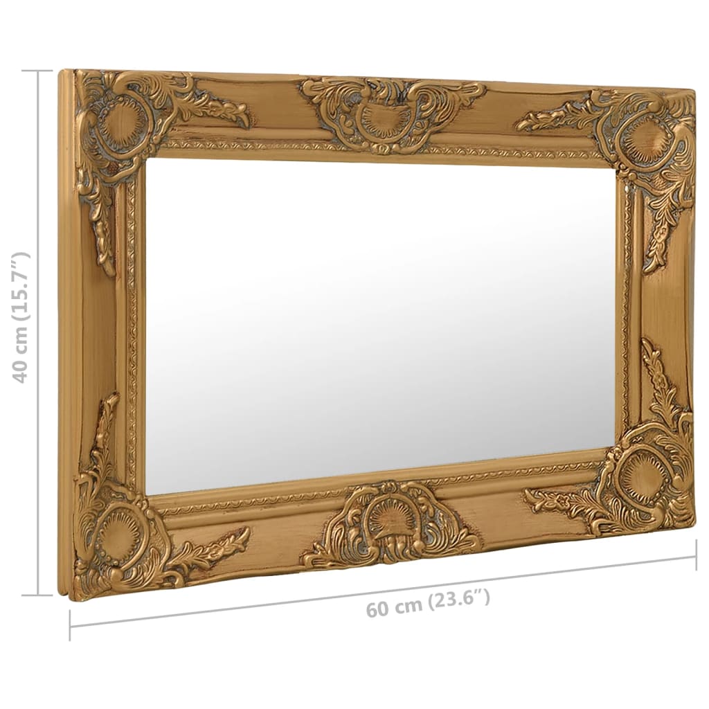 vidaXL vægspejl barokstil 60x40 cm guldfarvet