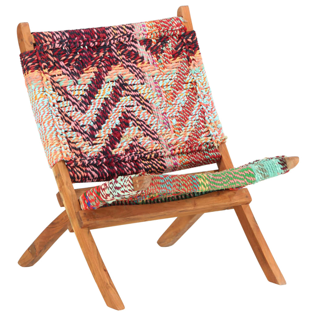 vidaXL foldbar chindi-stol stof flerfarvet