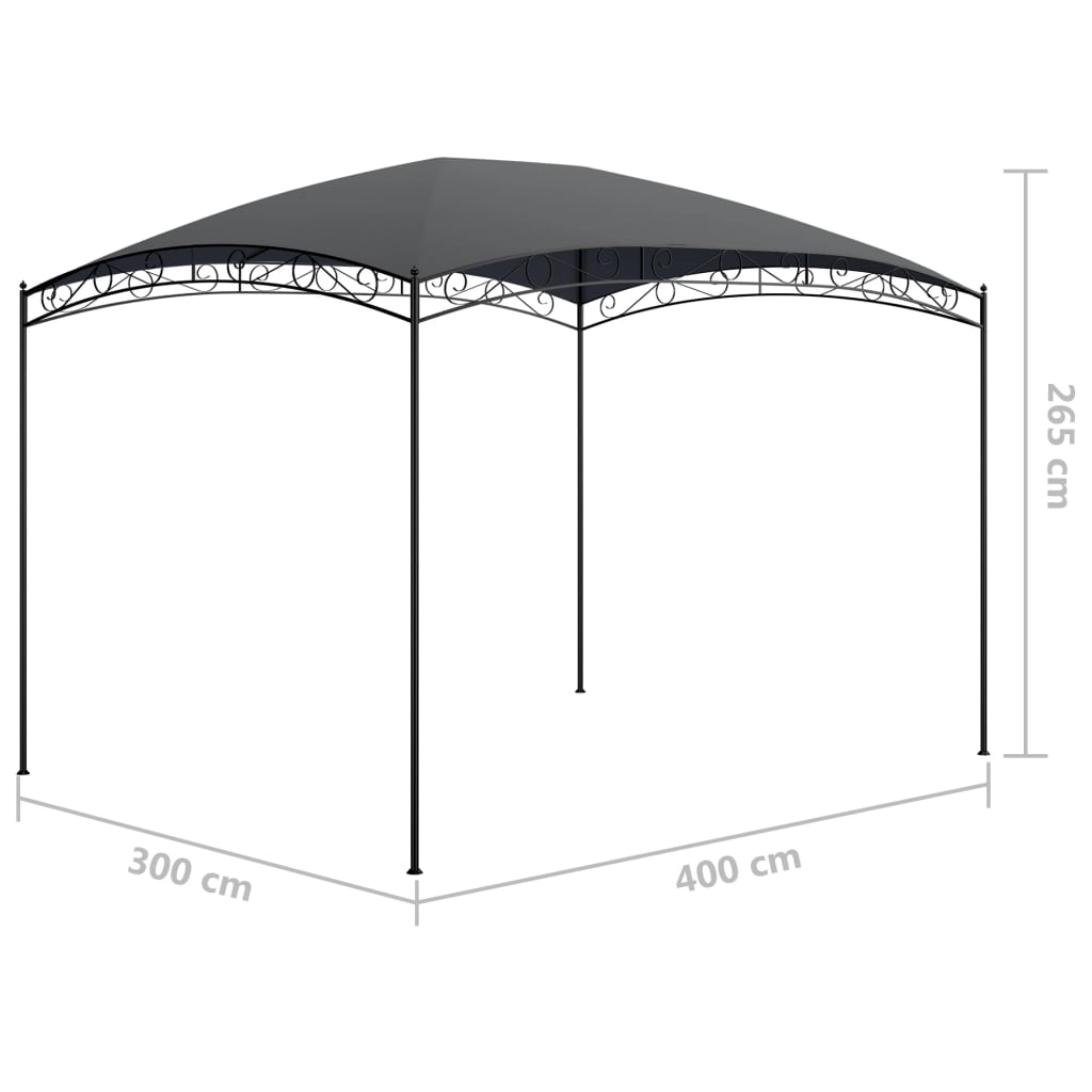 vidaXL havepavillon 3x4x2,65 m 180 g/m² antracitgrå