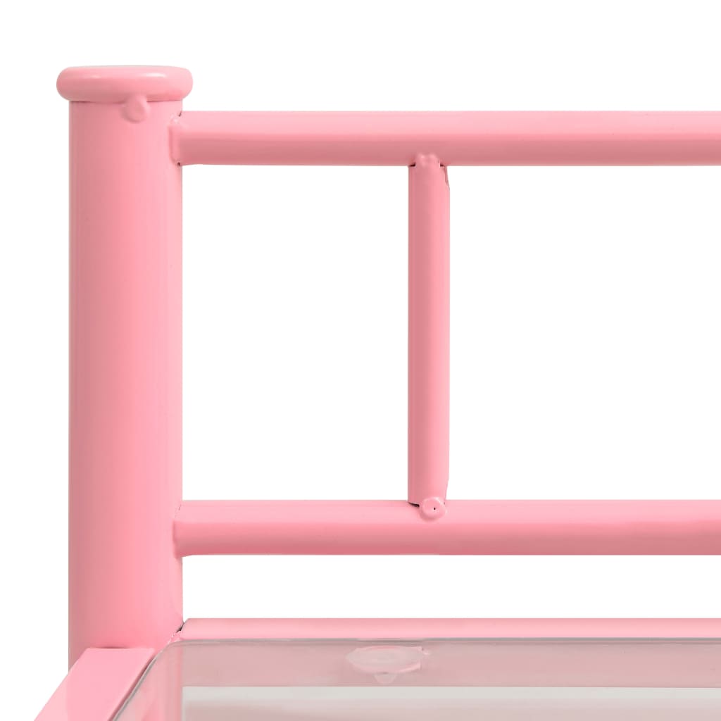 vidaXL sengeskab 45x34,5x60,5 cm metal og glas pink og transparent