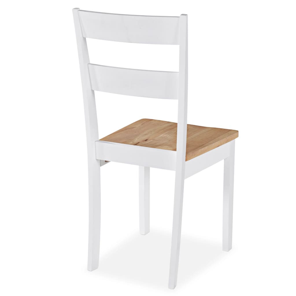 vidaXL spisebordsstole 6 stk. massivt gummitræ hvid