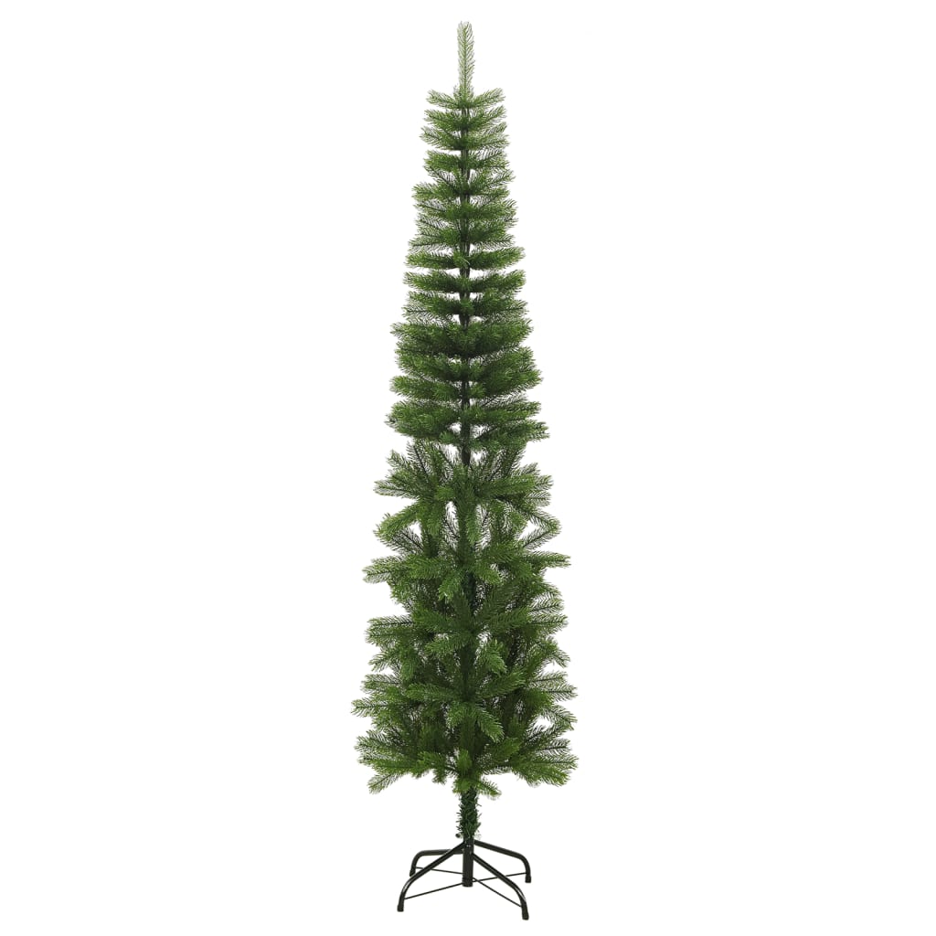 vidaXL kunstigt smalt juletræ med juletræsfod 240 cm PE