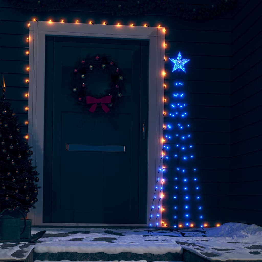 vidaXL kegleformet juletræ 84 LED'er 50x120 cm blåt lys