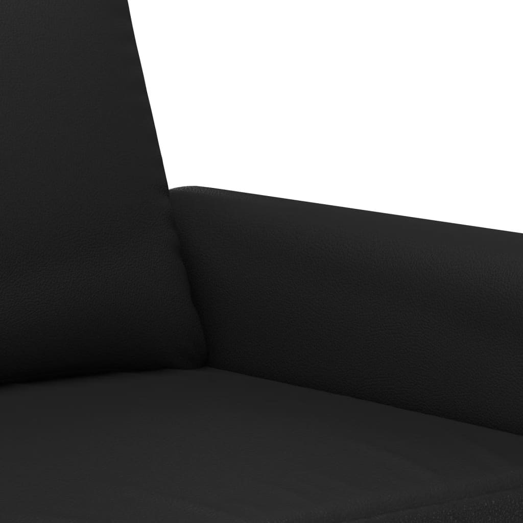 vidaXL sofasæt 3 dele med puder kunstlæder sort