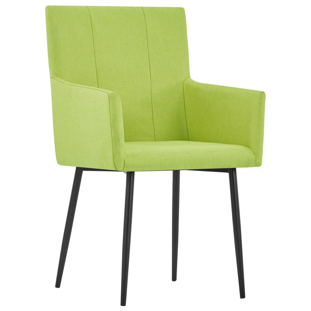 vidaXL spisebordsstole med armlæn 2 stk. stof grøn