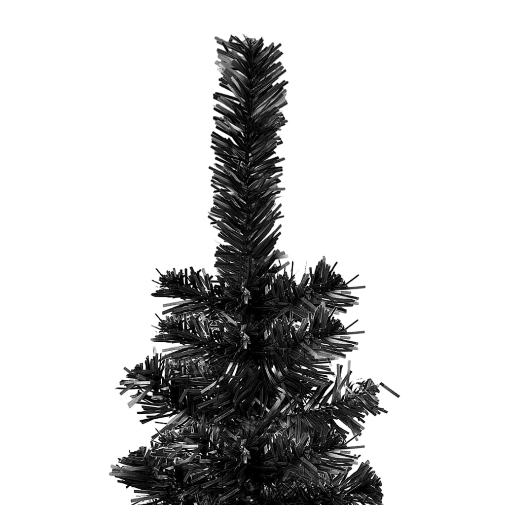 vidaXL smalt juletræ med lys 180 cm sort