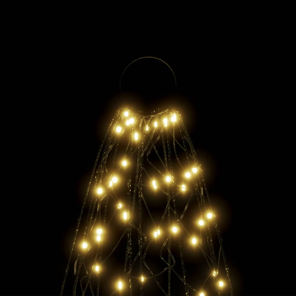 vidaXL juletræ til flagstang 200 LED'er 180 cm varmt hvidt lys