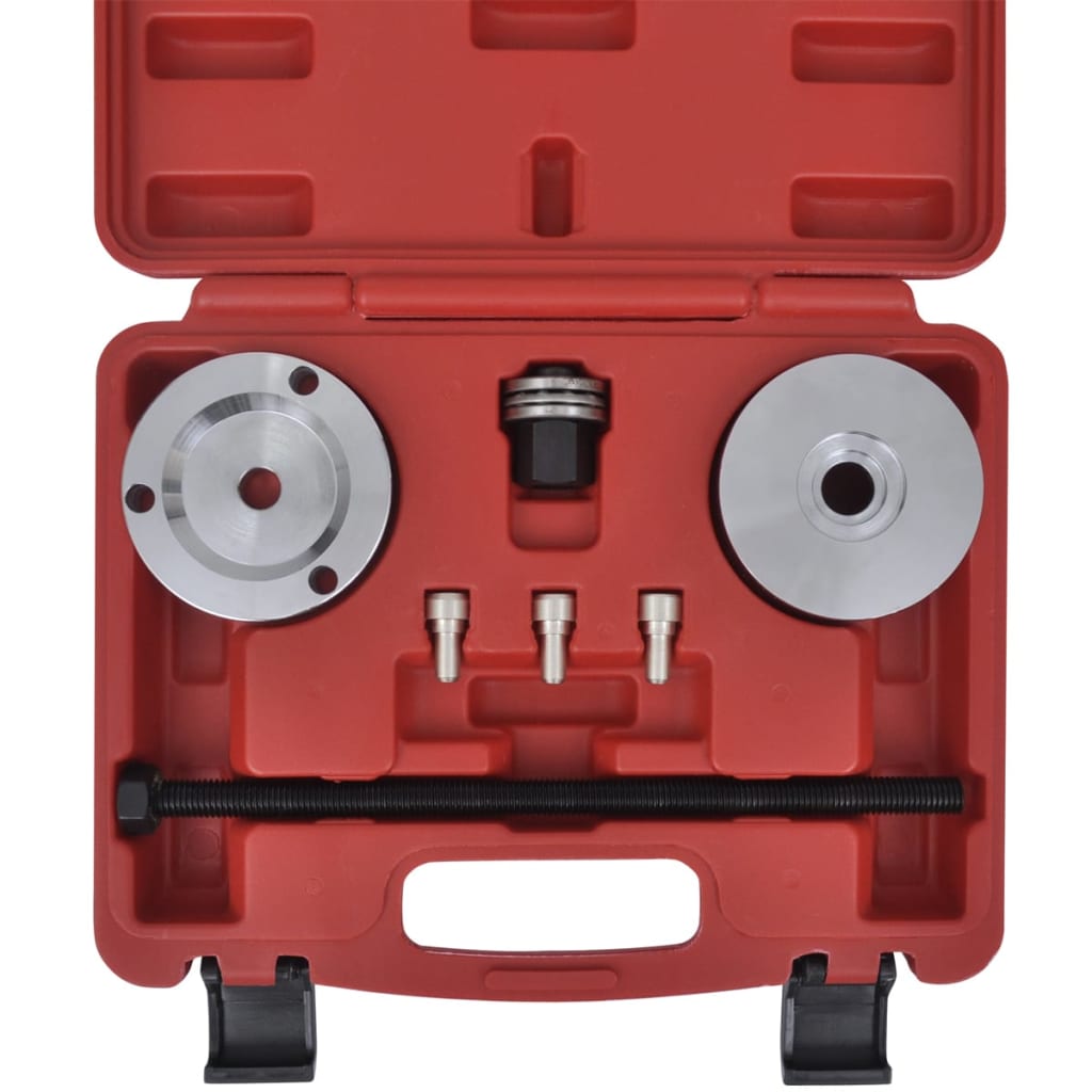 Værktøj til montering af lydisolerende klodser på Fiat bagaksel